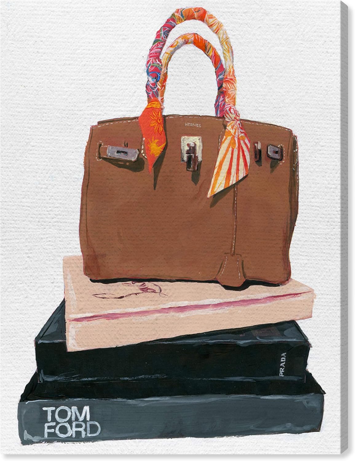 The Oliver Gal Artist Co. Fashion and Glam Wall Art Canvas Prints 'Bags and Fashion Stacked'