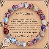𝗚𝗶𝗳𝘁𝘀 𝗳𝗼𝗿 𝗪𝗼𝗺𝗲𝗻 𝗙𝗮𝗶𝘁𝗵 𝗖𝗿𝗼𝘀𝘀 𝗕𝗿𝗮𝗰𝗲𝗹𝗲𝘁 Valentines Mothers Day Birthday Gifts for Women, Natural Amazonite Colorful Imperial Jasper Infinity Love Heart Bracelets for Women
