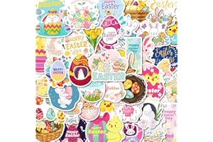 IMARISHA Easter Stickers - Easter Basket Stuffers Decorations for Kids - 100Pcs Non-Repeating Bunny Egg Stickers Stuffers Indoor Decor Gifts Vinyl Waterproof Party Favor Supplies Gifts for Kids Toddler Teens