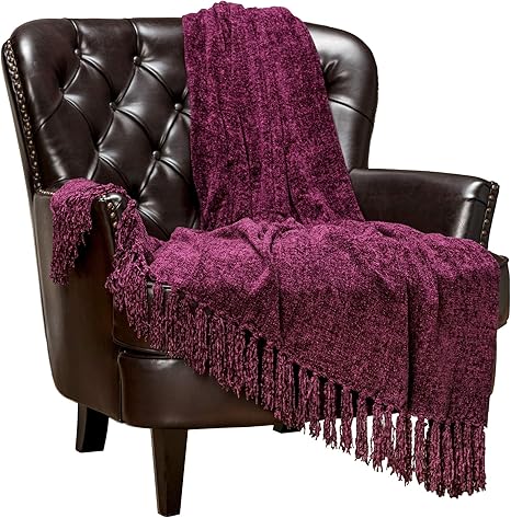 Amazon Com Chanasya Chenille Velvety Texture Decorative Throw Blanket With Tassels Super Soft Cozy Classy Elegant With Shimmer For Sofa Couch Bed Living Bed Room Purple Throw Blanket 50x65 Inches Aubergine Kitchen Amazon Com Chanasya Chenille Velvety Texture Decorative Throw Blanket With Tassels Super Soft Cozy Classy Elegant With Shimmer For Sofa Couch Bed Living Bed Room Purple Throw Blanket 50x65 Inches Aubergine Kitchen