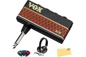Vox AmPlug 3 Headphone Guitar Amplifier - AC30 Bundle with Headphones, Guitar Picks, and Austin Bazaar Polishing Cloth