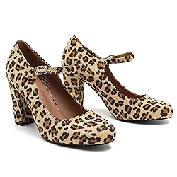 Women's Mary Jane Heels Closed Toe Chunky Heel