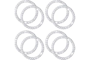 ANTBOOBOO 8 Pack Bling Car Crystal Rhinestone Ring Emblem Sticker, Auto Interior Decoration, Bling Car Accessories for Women/Girl, Push to Start Button, Key Ignition Starter & Knob Ring