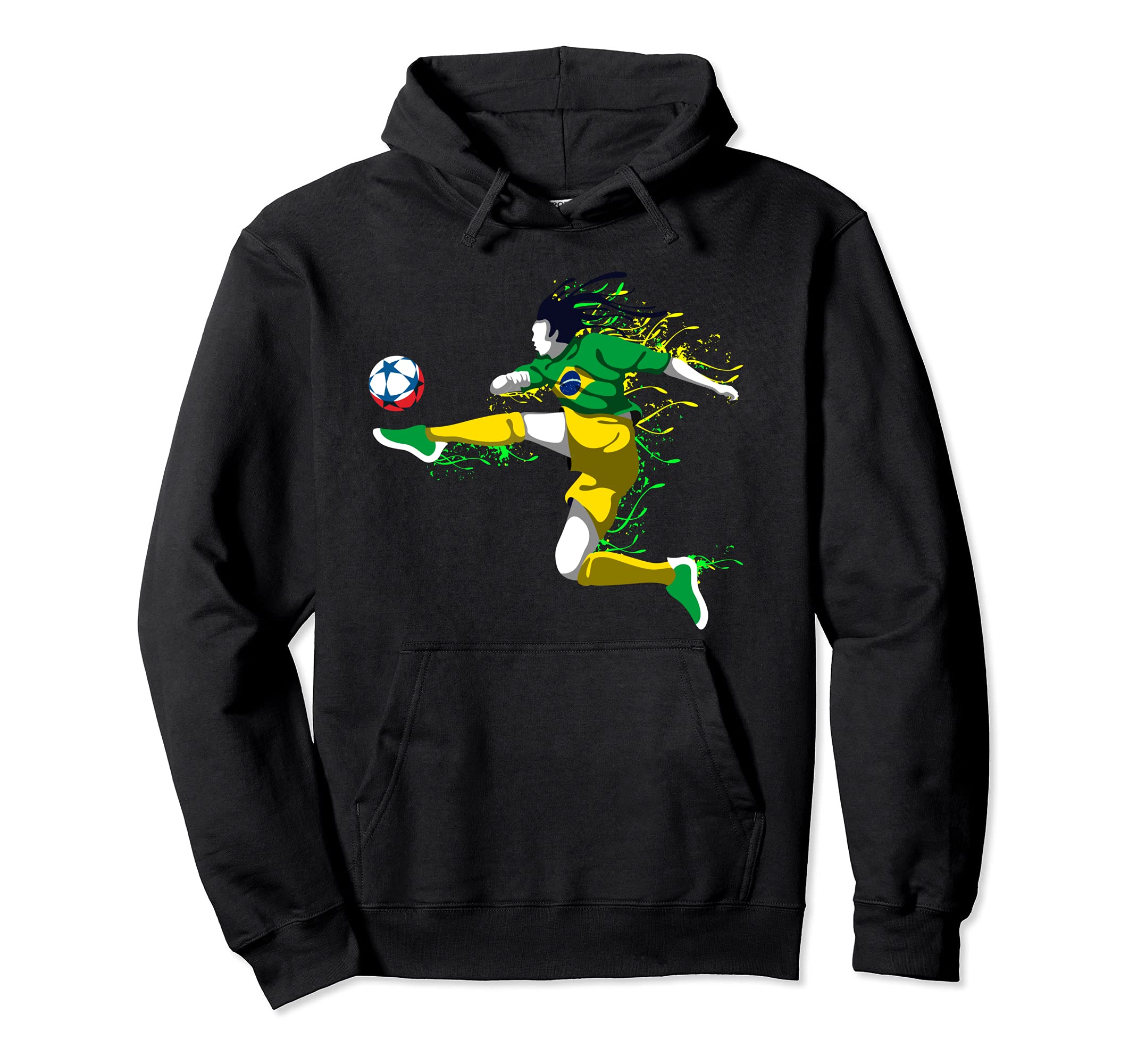 Brazil Soccer Fans Jersey Brazilian Flag Football Lovers Art Pullover Hoodie