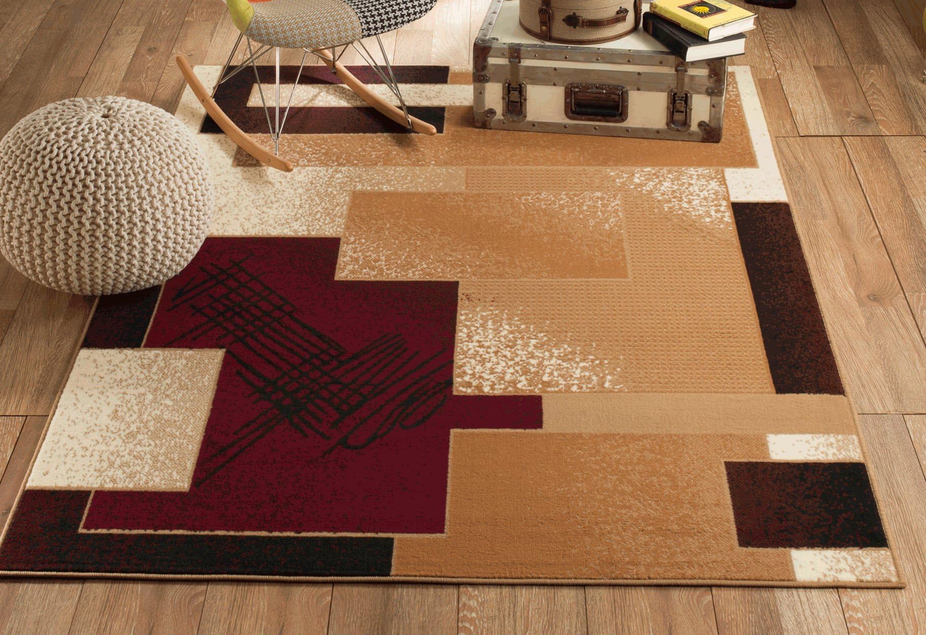 CHATEAU RUGS New Chateau CH05 Burgundy Cream White Biege Style Area Rug Available in Aprox Size , 8' X 11' ACTUAL IS 7' 4" X 10' 6"