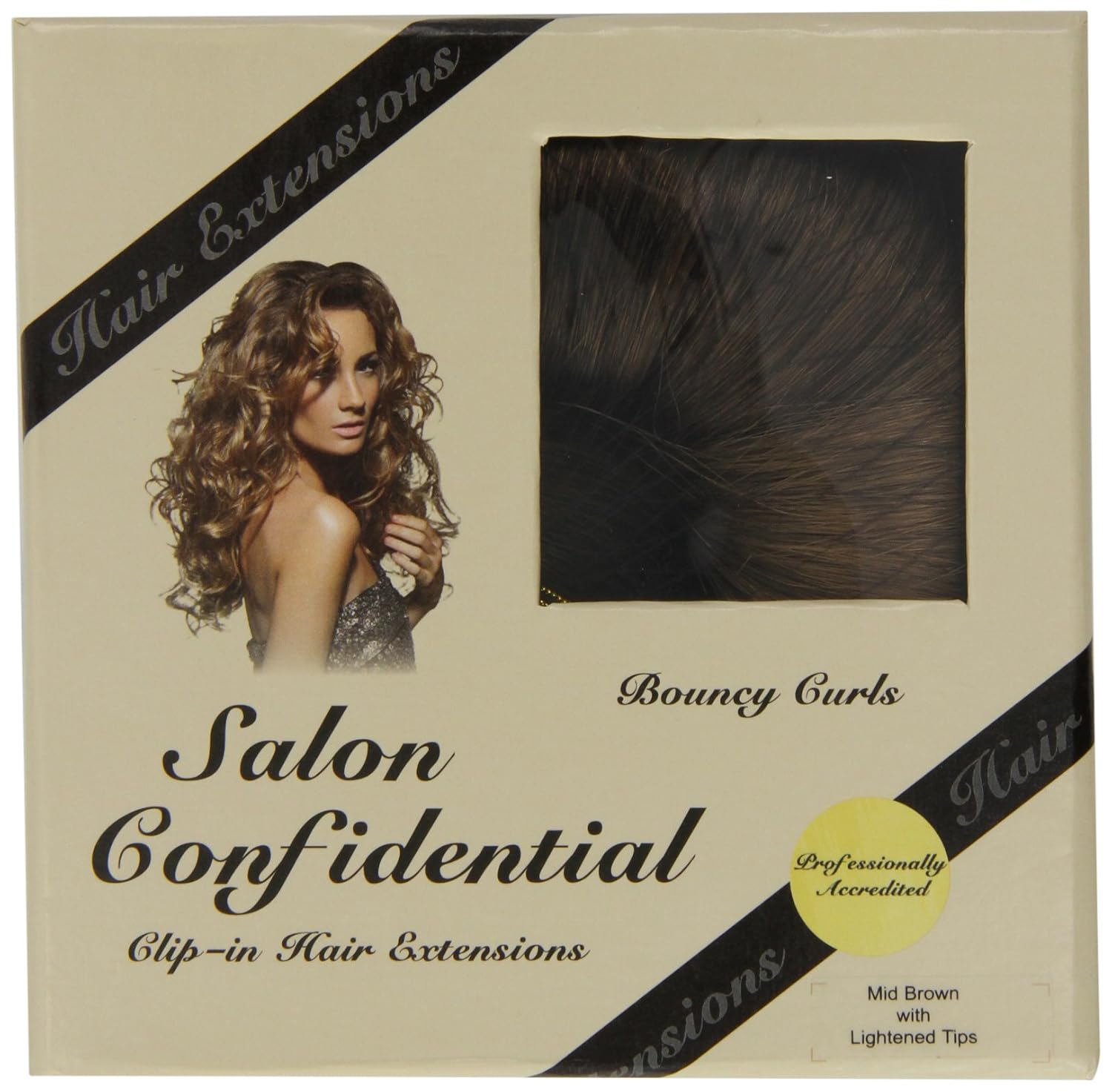 Salon Confidential Bouncy Curl Clip In Hair Extensions Mid Brown