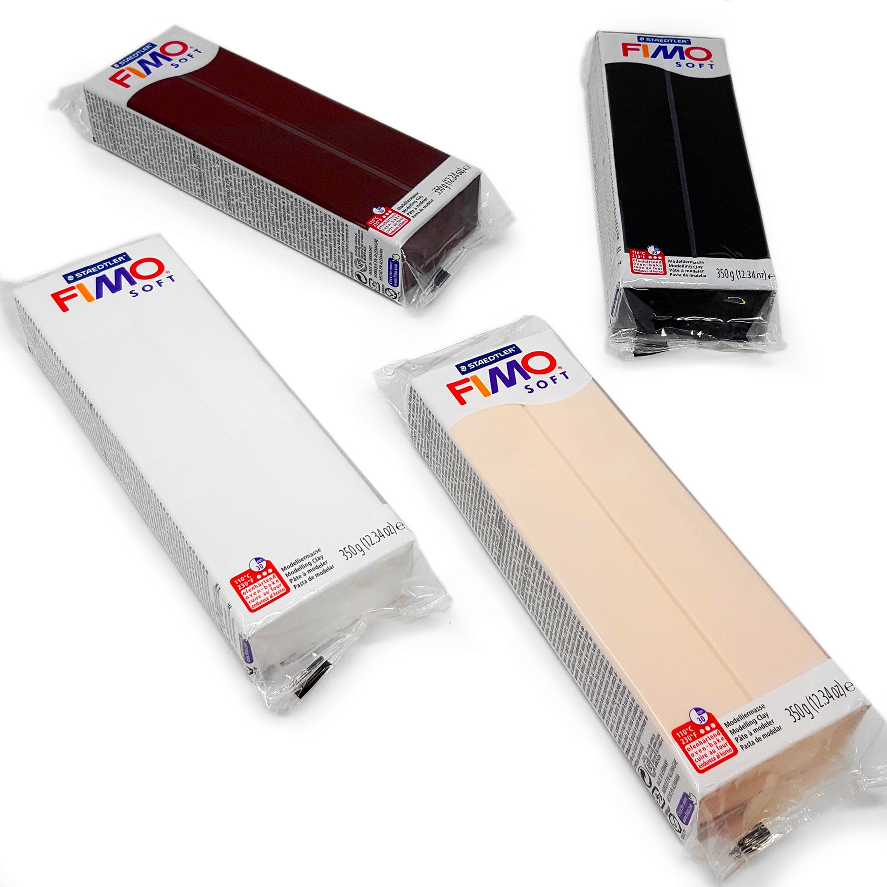 FIMO Soft 454g Polymer Modelling Clay - Oven Bake Clay - Warm Neutral Tones Set of 4