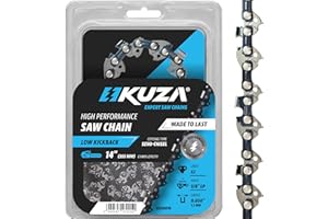 KUZA 14 Inch Chainsaw Chain 3/8" LP Pitch, 050" Gauge, 52 Drive Links, German Steel, fits Husqvarna 120i, 135, Echo CS-310, Ryobi RY3714, Makita XCU11Z, EGO, WORX, POULAN and more