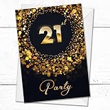 Olivia Samuel 21st Birthday Invitations & Envelopes - Pack of 20 - Black Gold view 4