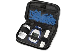 JFHNMLW Diabetic Travel Case - TSA Approved, Glucose Monitor & Insulin Case for Test Strips, Blood Glucose Monitor (Black)