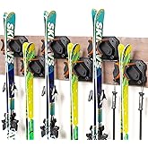Ski & Snowboard Wall Rack for Garage Wall Fits Any Ski/board, Ski Wall Mount Holders Damage-Free Storage Rack, Garage Organization Space-Saving Winter Gear Organizer
