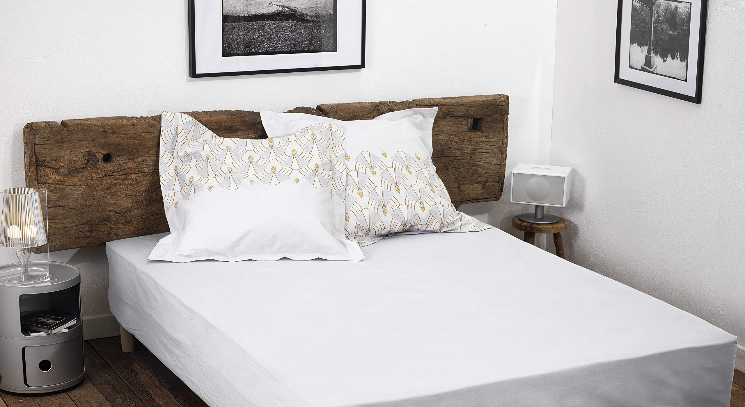 HOME LINGE PASSION, White Fitted Sheet 90 x 190 cm + 30 cm 100% Cotton 57 Thread Count (Label Oeko-TEX Label) — image 1