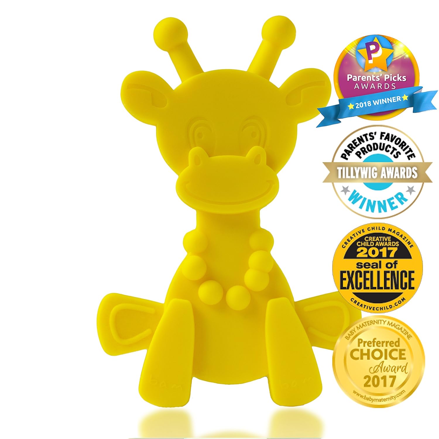 Baby Teething Toy Extraordinaire - Little Bambam Giraffe Teether Toys by Bambeado. Our BPA Free Teethers Help take The Stress Out of Teething, from Newborn Baby Through to Infant -Yellow