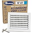 10" x 8" Duct Hole [11.6" x 9.6" Face] Aluminum Single Deflection Adjustable Air Supply Register with Multi-Shutter Damper - High Airflow - HVAC Wall Vent Cover