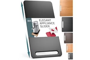 Ibyx Elegant Sliding Tray for Your Coffee Maker & Heavy Kitchen Appliances - Sturdy, Slides Easily from Under The Cabinet (Black, Small- Long (7.5” X 14.5”))