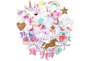 Navy Peony Magical Rainbow Unicorn Stickers (34pcs) – for Helmets, Water Bottles