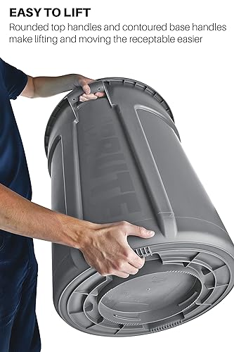 Rubbermaid Commercial Products BRUTE 44 Gal. Grey Round Vented Wheeled