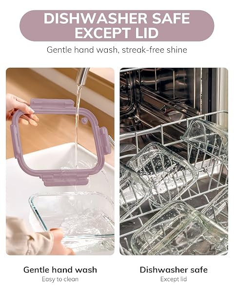 BOROHOUSE 2-PACK GLASS FOOD STORAGE CONTAINERS WITH TEMPERED LIDS (21.3OZ/2.7CUP) – AIRTIGHT SNAP LOCK, MICROWAVE & OVEN SAFE (-4℉~ 950°F), FREEZER TO BAKING DISH, BPA-FREE, GIFT BOX (PINK)