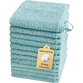 SEMAXE 100% Cotton Washcloths 12-Pack, 13 × 13 Inch Soft Luxury Face Towels – Super Absorbent & Quick-Dry, Premium Cloth with Hanging Loop, Oeko-TEX Certified, Gift-Ready Box