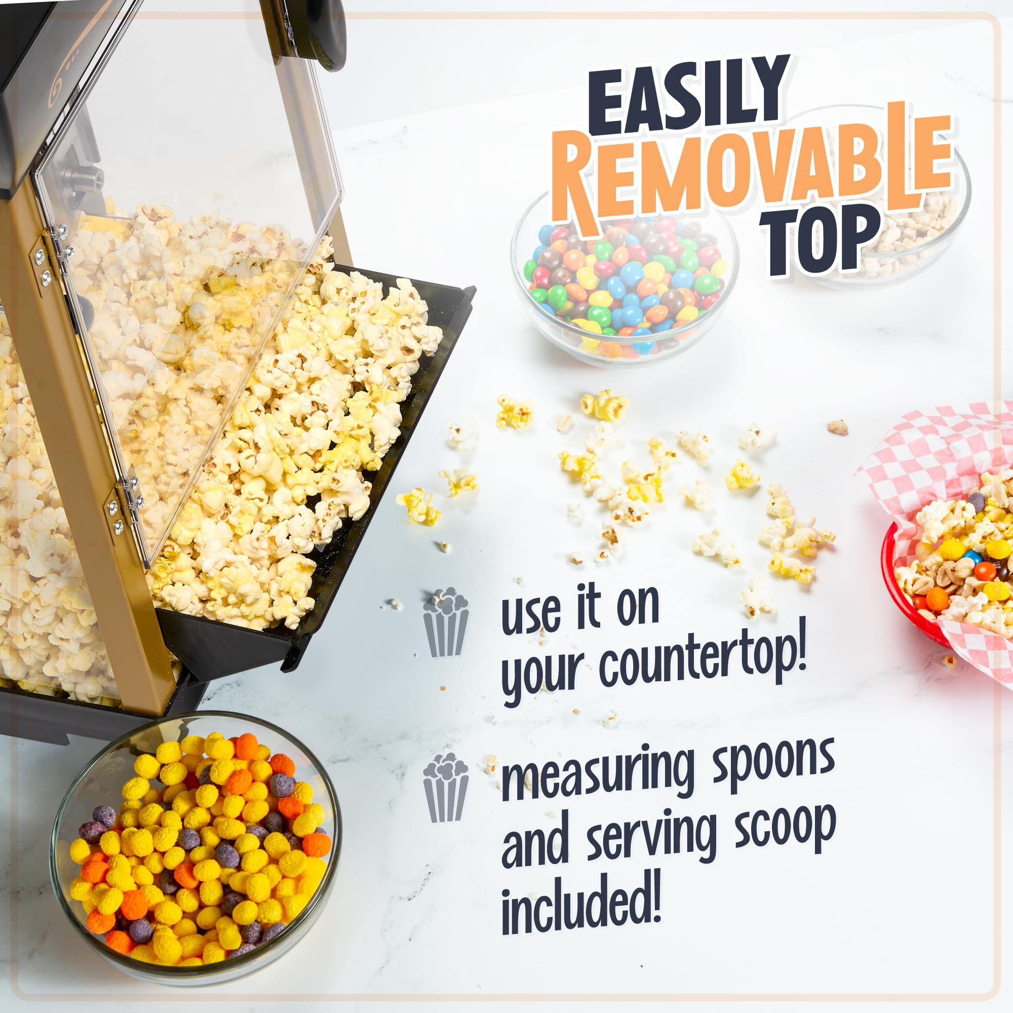 Nostalgia Popcorn Maker Machine - Professional Cart With 2.5 Oz Kettle Makes Up to 10 Cups - Vintage Popcorn Machine Movie Theater Style - Black