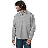Joe's Jeans Men's Polo Long Sleeve Sweatshirt, Heather Grey, Large