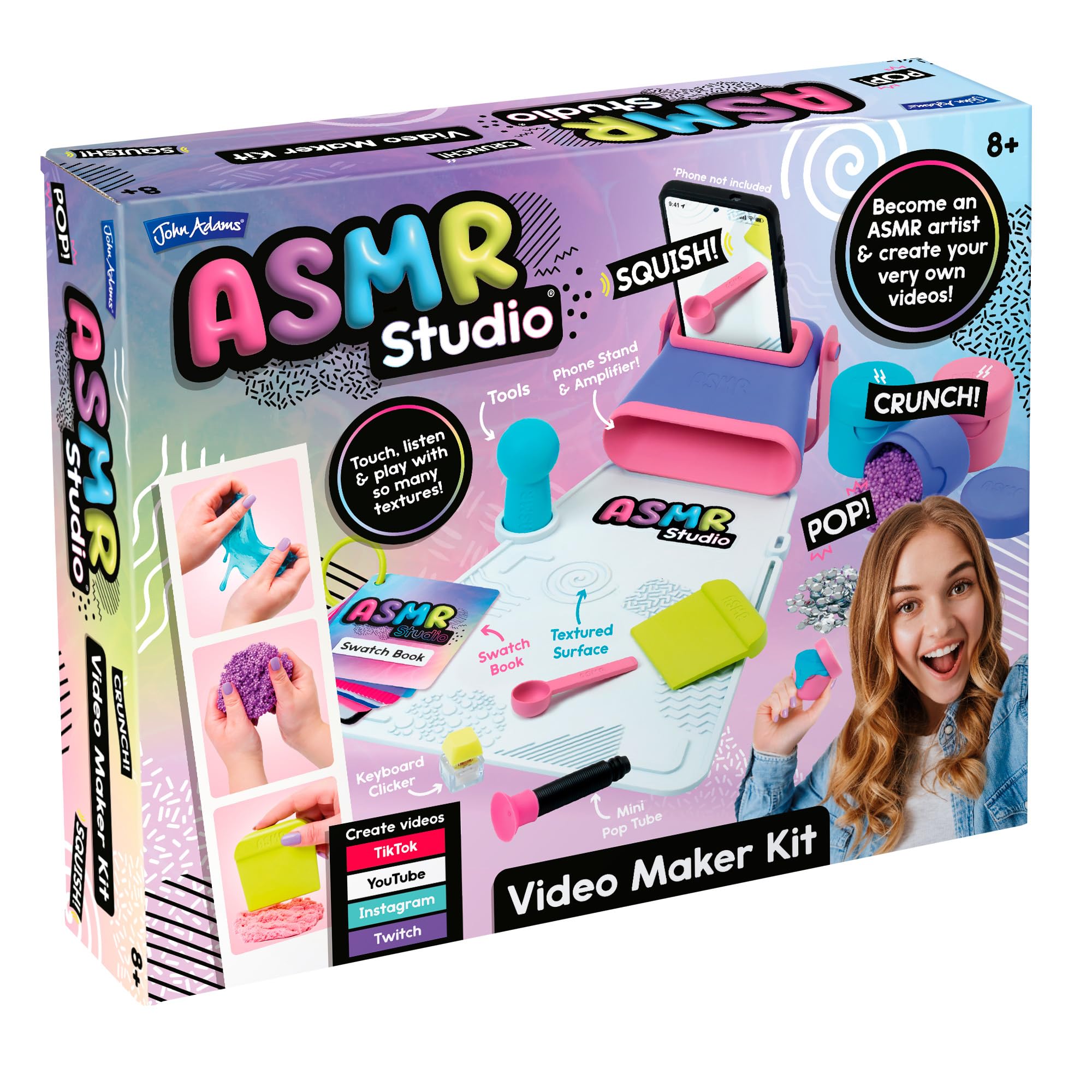 John Adams ASMR Studio Video Maker Kit | Make Your Own ASMR Videos | Create, Record & Share Satisfying Sensory, Spine-Tingling Sounds | Age 8+ | Great Christmas or Birthday Gift for Boys & Girls