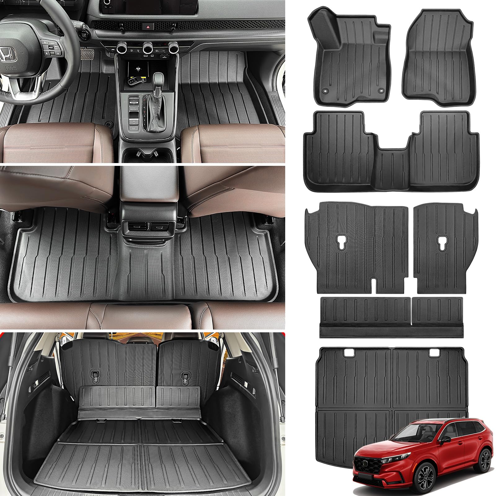 Photo 1 of ***PARTS ONLY***Utiiy Cargo Mat with Floor Liner Fit for 2023-2024 2025 Honda CRV Hybrid Accessories, Cargo Liner TPE Floor Mat for Honda CR-V Accessories(Fit Upper Deck, Cargo Mat+Seat Back Cover+Floor Mat)
