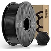 Inslogic Pre-Dried PLA Pro 3D Printer Filament, Strong & Tough PLA Pro Filament 1.75mm ±0.02mm, Reusable Spool, Compatible with Bambu and More FDM Printers, 1kg (Black)