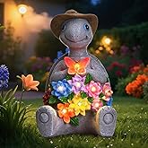 footreal Solar Garden Outdoor Statues Turtle with 8 LED Lights, Yard Decor Tortoise for Ornament, Mom Birthday Gifts for Women, Housewarming Gifts for Patio, Porch, Balcony