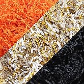 Jocomoni 10.6oz Halloween Crinkle Cut Paper Shred Filler Black Orange Crinkle Cut Paper Sherd Filler for Gift Wrapping Craft DIY Packaging Filling Party Supply