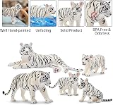toymany 6PCS White Tigers Figurines Set with Cubs Educational Toys view 7