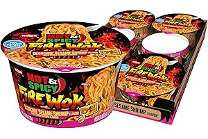 Nissin Hot & Spicy Fire Wok, Scorchin' Sesame Shrimp, 4.55 Ounce (Pack of 6)