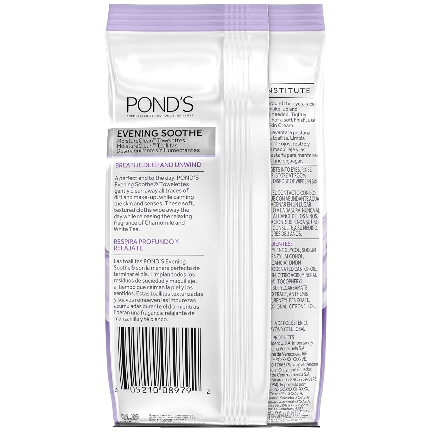 Ponds Wet Cleansing Towelettes, Evening Soothe, 28 Count (Pack of 2) : Facial Cleansing Cloths And Towelettes : Beauty