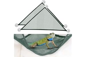 hokable 2 Pcs Bearded Dragon Lizard Hammock, Geckos Hammock, Breathable Mesh Reptile Hammock, Suitable for Large & Small Bearded Dragons Anole Geckos Lizards or Snakes（Green）
