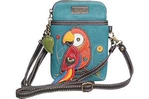 CHALA Cell Phone Crossbody Purse-Women PU Leather/Canvas Multicolor Handbag with Adjustable Strap