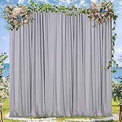 Grey Backdrop Curtains Photo Backdrop Drapes: 30ft