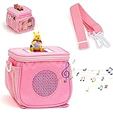 Anyprime Carrying Case for Toniebox - Storage Bag for Tonies Starter Set, Portable Storage Organizer Travel Bags for Tonie Box Figures Characters Kids Christmas Gifts (Pink)