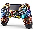 TIANHOO PS4 Controller, Wireless PS4 Controller for PS4/Pro/Slim, with Vibration Feedback, Motion Sensing, Touchpad, Light Bar, Share, Speaker, 3.5mm Headphone Jack (Graffiti)