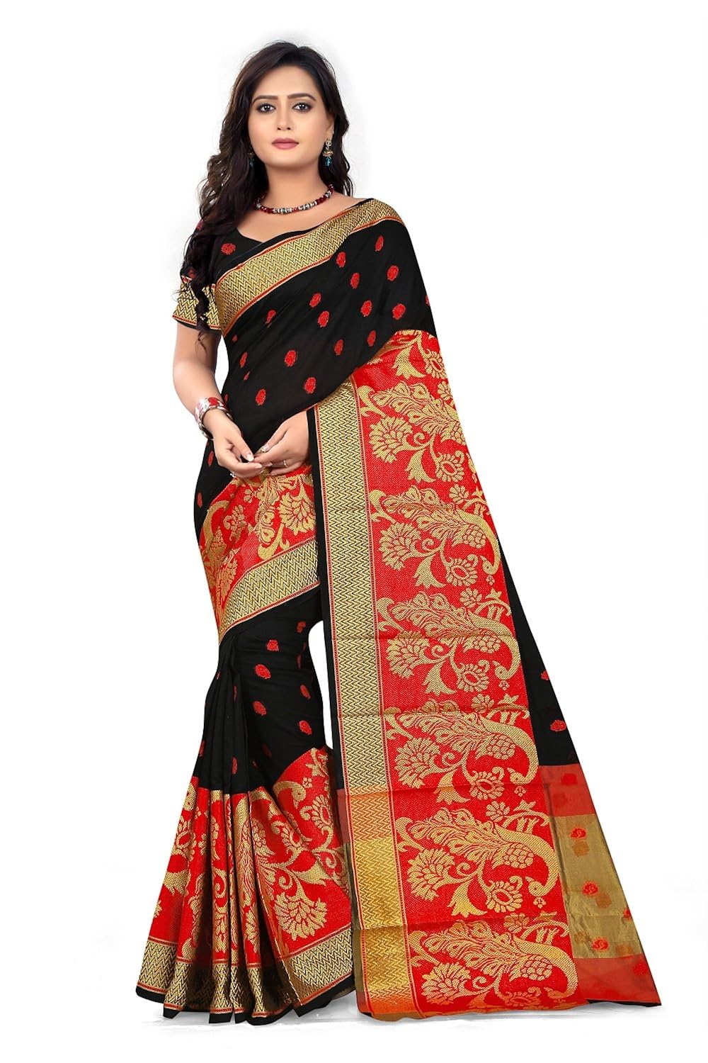 anghan brothers women's cotton saree with blouse piece