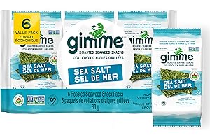 gimMe Organic Roasted Seaweed Snacks 30g Multipack - Sea Salt Favour- Healthy On-The-Go Snack for Kids & Adults - Keto, Vegan