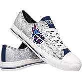 FOCO Tennessee Titans NFL Womens Glitter Low Top Canvas Shoes - 7