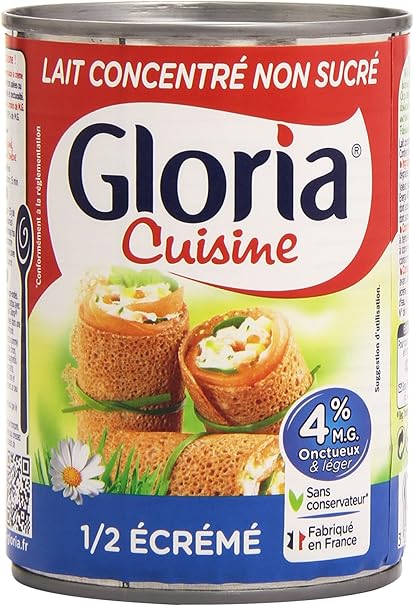 Gloria Cuisine Lait Concentre Non Sucre 1 2 Ecreme 3 X 380 Ml Lot De 2 Amazon Fr Epicerie