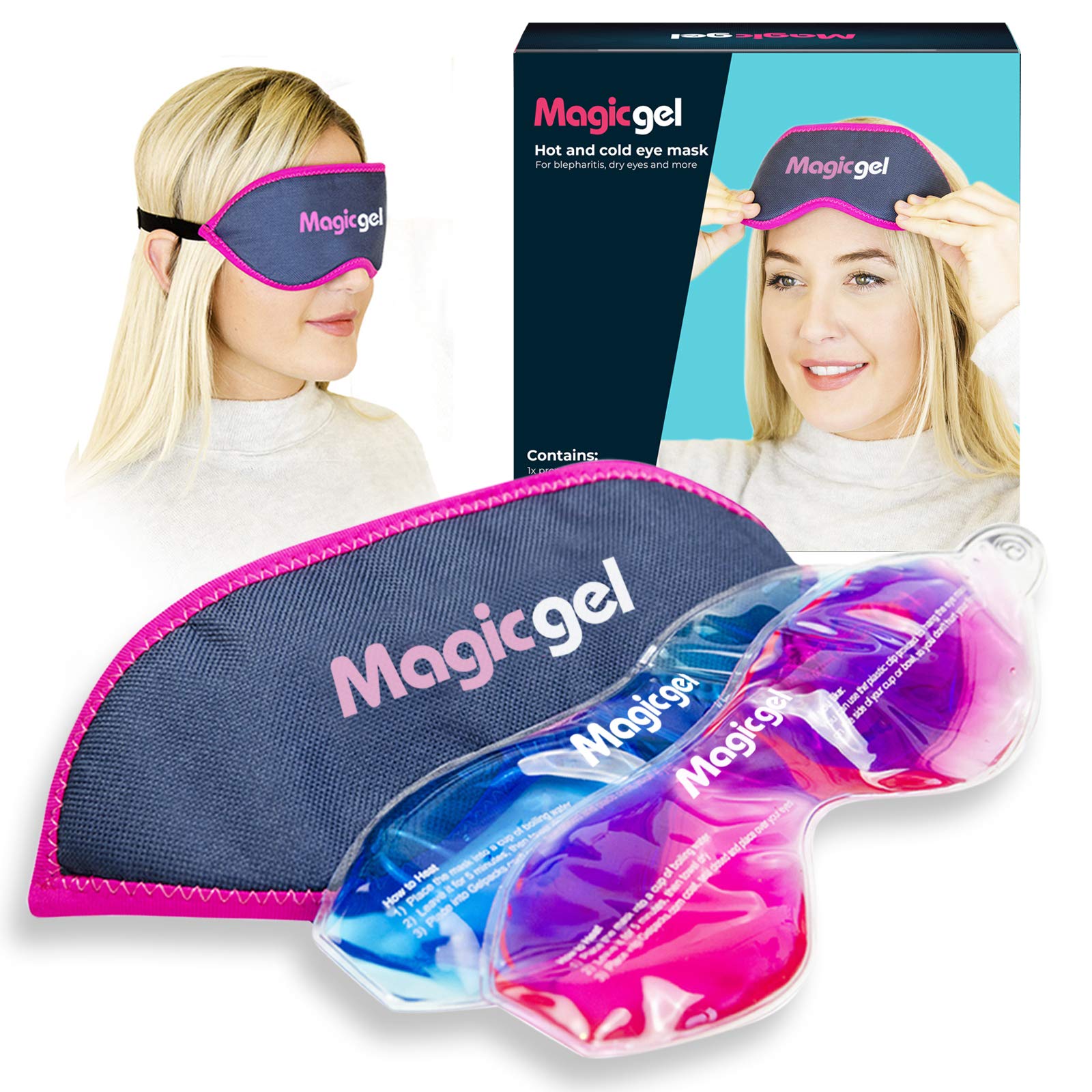 Heated Eye Mask Soothing Gel Eye Mask for Dry Eyes Treatment, Styes