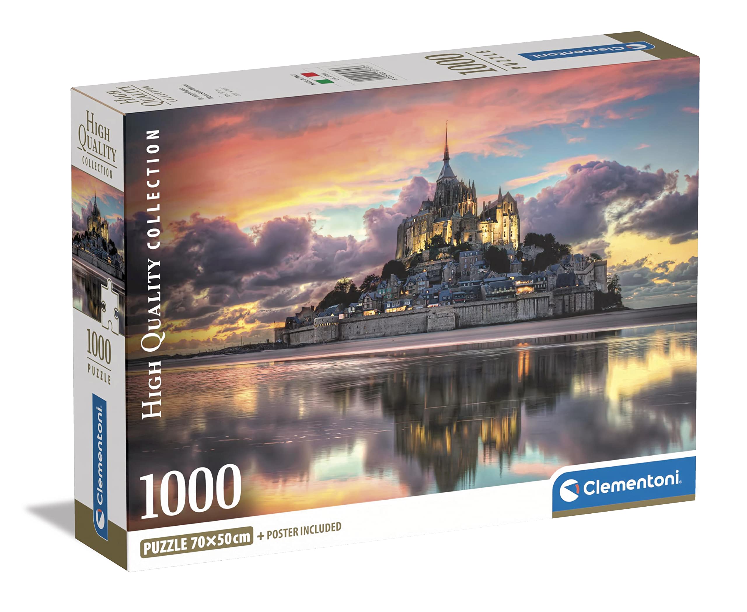 Clementoni - 39769 Puzzle 1000 Pieces for Adults and Teenagers, Collection, Le Magnifique Mont Saint Michel Theme, Gift Idea for Men and Women, Made in Italy, 70 x 50 cm, 39769
