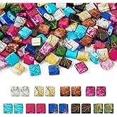 Pandahall 180Pcs 2 Hole Glass Tila Square Seed Beads 5mm Rectangle Mini Spacer Flat Beads for Bracelet Necklace Jewelry Making
