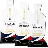 JIMMY THE FOX | Reusable Wine Bags for Travel | 3-Pack | Durable Triple-Layer Bottle Protector Sleeve | Leak-Proof & Impact-Resistant | Airplane & Cruise Luggage | Wine Lover Gifts - Bottle France