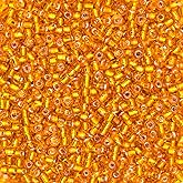 3mm Round Pony Beads for Crafting, 8/0 Friendship Bracelet Beads, Colored Jewelry Making Supplies for Key Chain Ornaments & Decorations 4000 Pcs (Orange)