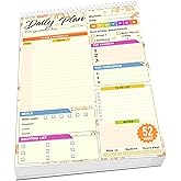 Daily planner notepad - Undated Daily Planner 52 Sheets 8.5" X 11" Daily for To-Do Lists, Habit Tracking, Academic Scheduling, and Productivity Goals - Perfect for Work, Home, and Office Organization| Rainbows
