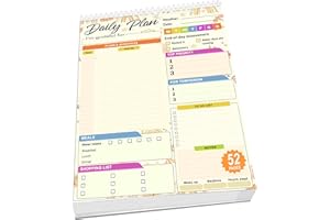 HOMIEX Daily planner notepad - Undated Daily Planner 52 Sheets 8.5" X 11" Daily for To-Do Lists, Habit Tracking, Academic Scheduling, and Productivity Goals - Perfect for Work, Home, and Office Organization| Rainbows