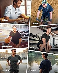 BOOJO 3 Pack Workout Mens Shirts - Quick Dry Causal